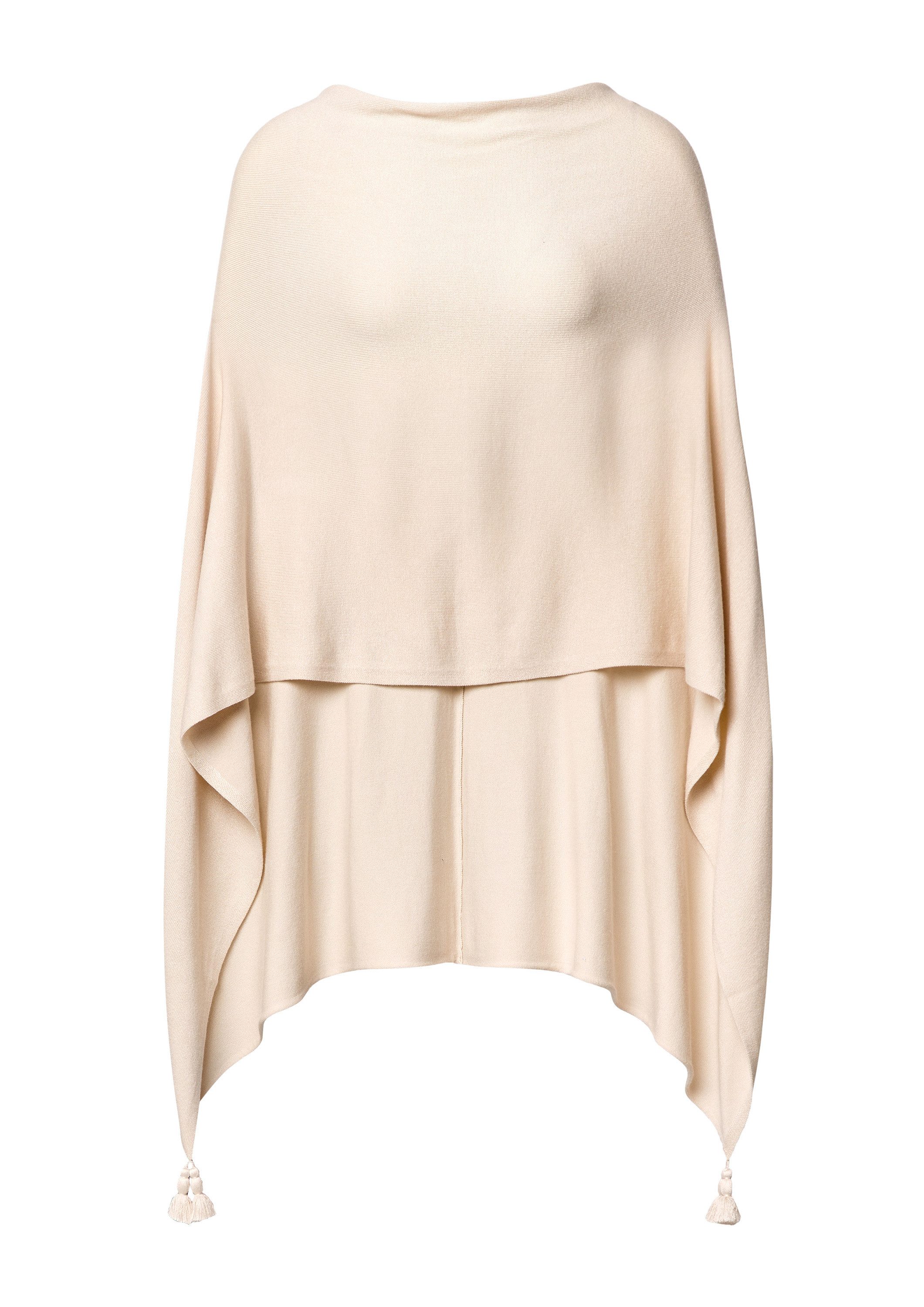 comma Poncho Indoor-Poncho Feinstrick-Poncho mit Quasten