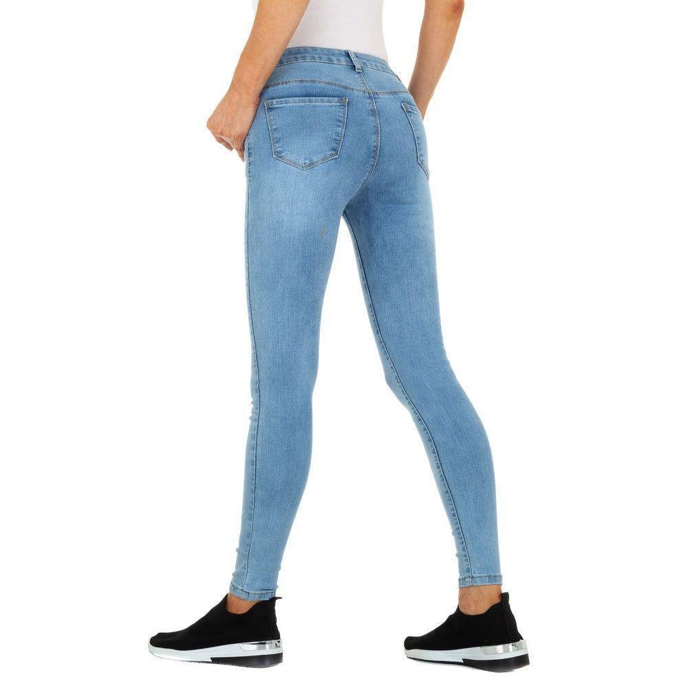 Ital-Design Skinny-fit-Jeans Damen Bügelfrei Jeans in Skinny Blau