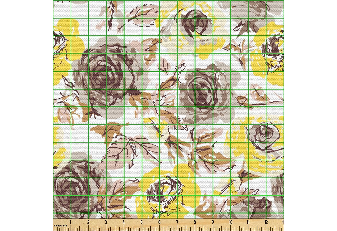 Thumbnail - Abakuhaus Stoff Schön Gewebten Stoff für Polster und Wohnaccessoires, Jahrgang Grungy Rosen Romantische