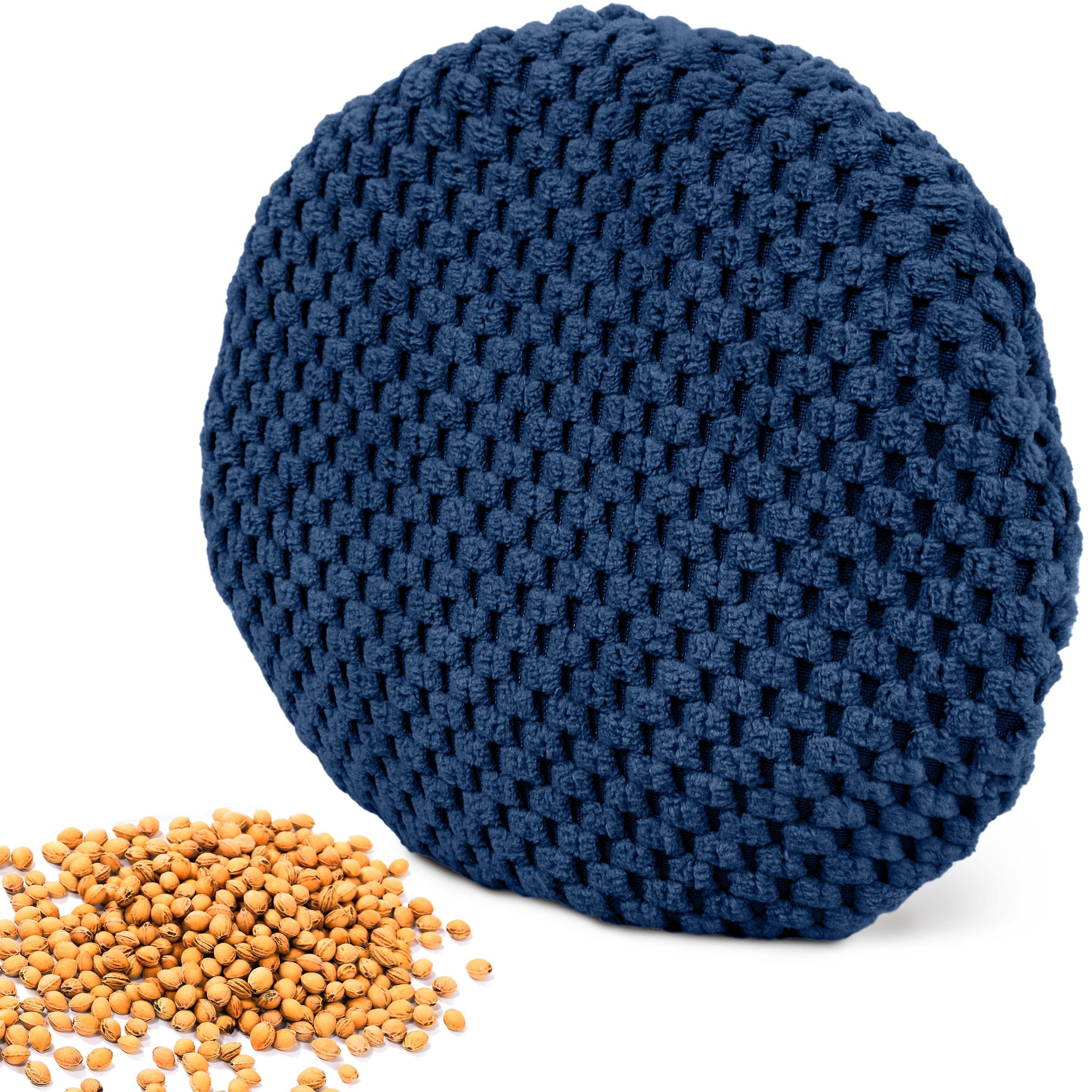 Amilian Kirschkernkissen rund Ø16 cm - Wärmekissen Mikrowelle & Kältekissen - Körnerkissen, Mikrowellenkissen, für Nacken, Schulter, Bauch, Hände, punktuelle Wärme - mikrowellengeeignet