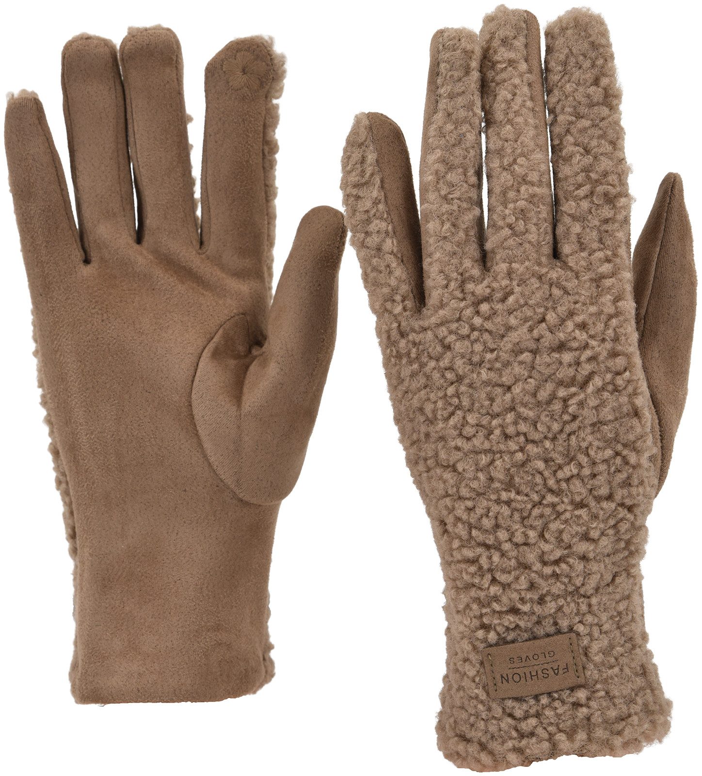 styleBREAKER Fleecehandschuhe Touchscreen Handschuhe mit Teddyplüsch (1-St)