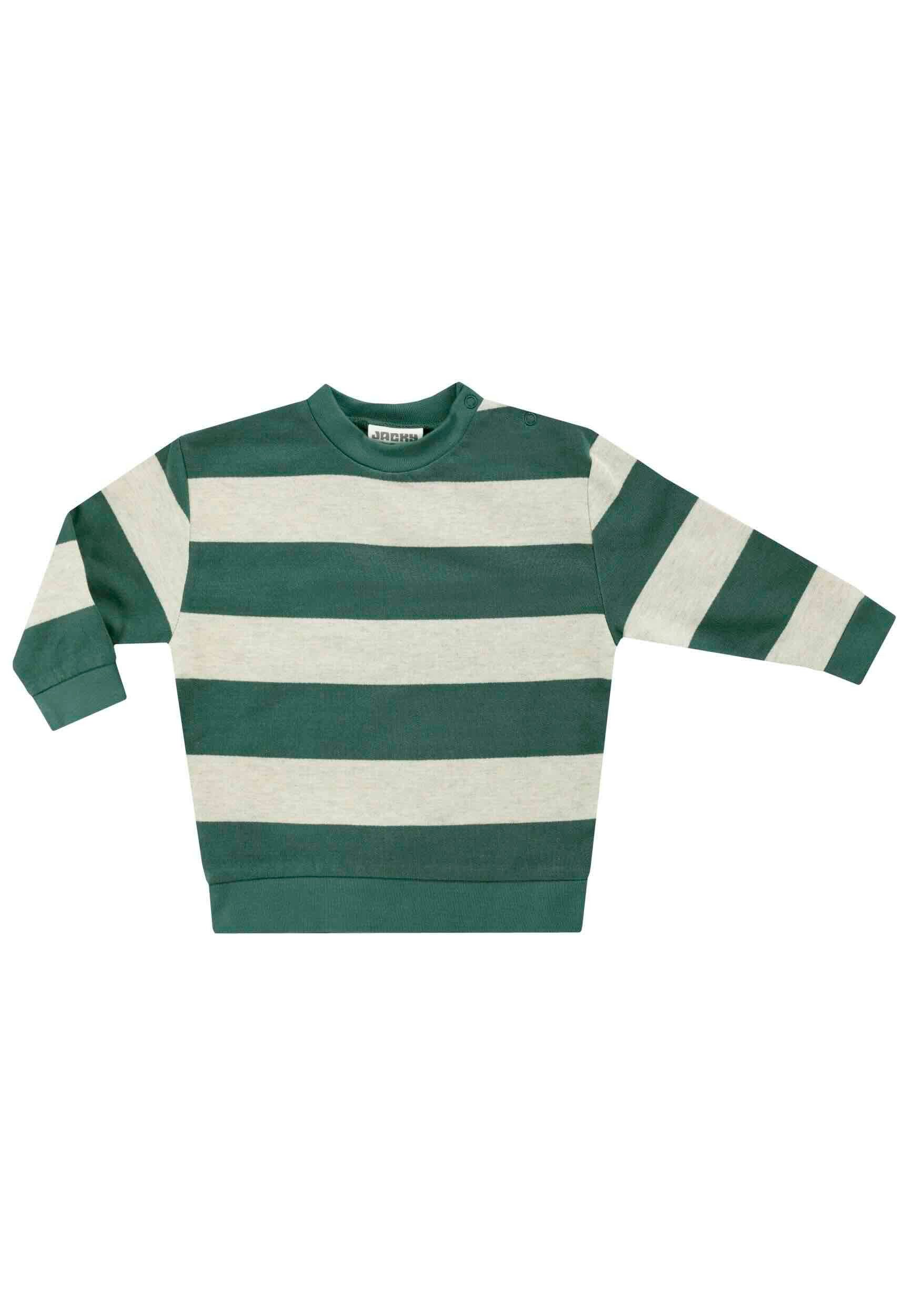 JACKY Sweater Baby Jungen Sweatshirt gestreift – Warmer Baby Pullover innen angeraut