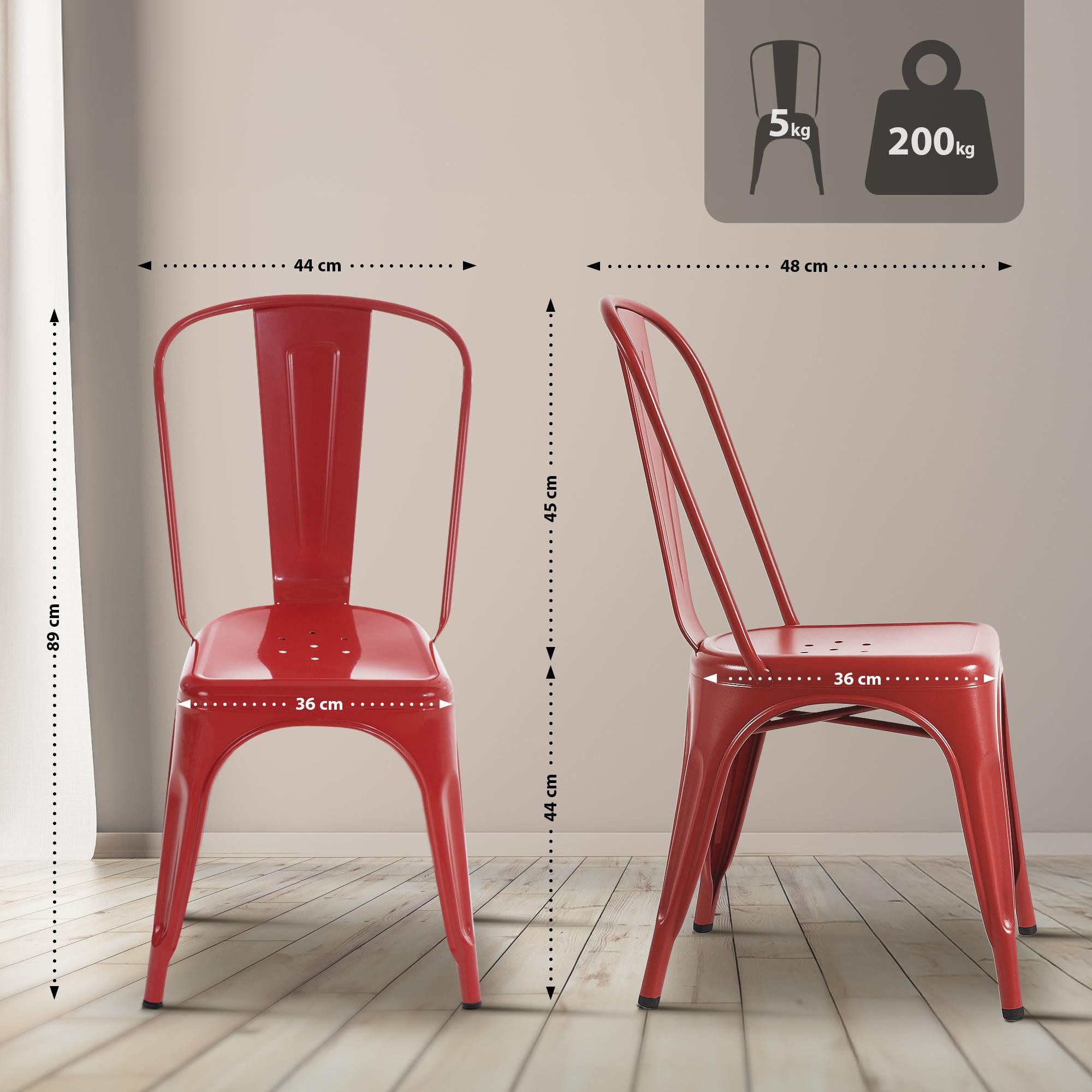 CLP Stapelstuhl Benedikt (4er Set), stapelbar, mit Lehnen, bis 200 kg