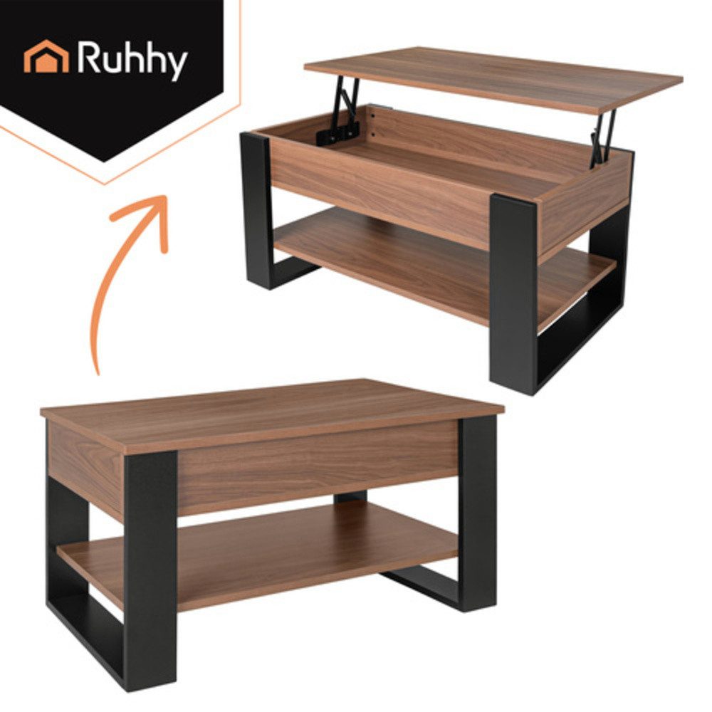 KRUZZEL Couchtisch Sofatisch 3-in-1-Verstellung Tischplatte (Spar-Set, 1-St., Mehr Platz), Flexibel von 47 auf bis zu 61 cm erhöhbar – Bild 5 von 5