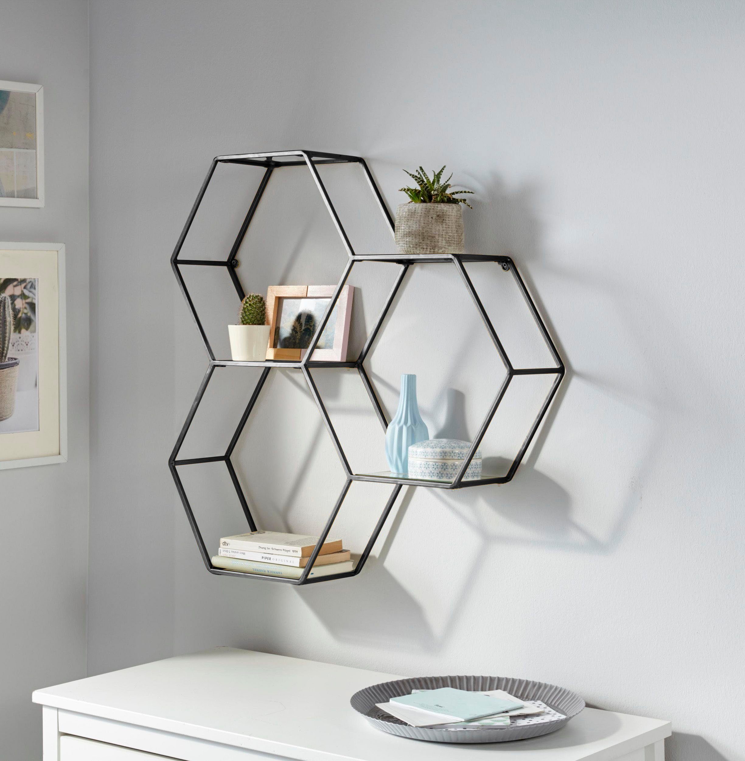 OTTO home Deko-Wandregal Lenia, Elegant, Schwarz günstig online kaufen