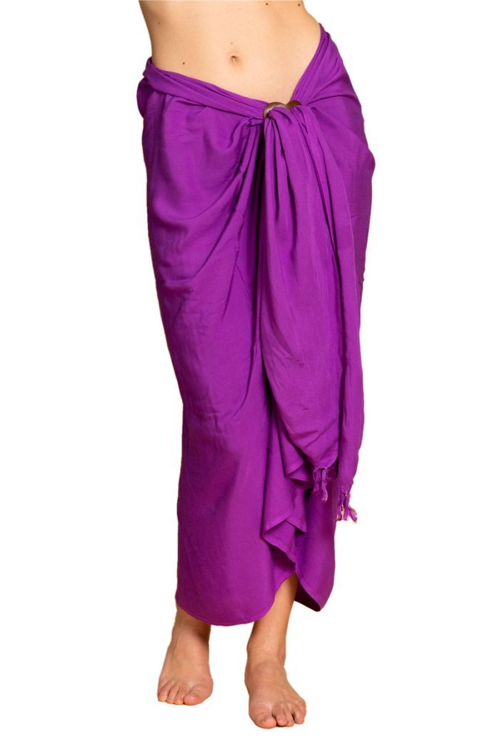 PANASIAM Sarong Pareo einfarbig in 2 Größen als Strandtuch Strandkleid Strandrock, Viskose, oder Bikini Cover-up Tuch für den Strand Schultertuch Schal Halstuch