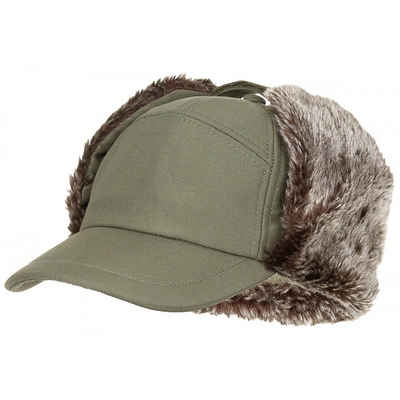 FoxOutdoor Fleecemütze Winter Cap, Trapper, oliv (Packung) innen Fleece