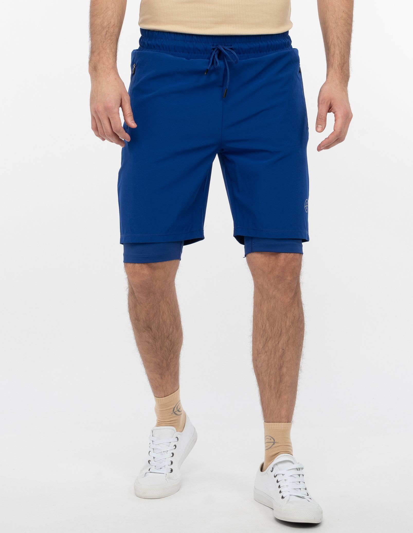 2-lagig Blau Rennen Shorts Sportshorts/ Sporthose Chilled Fitness Laufen Mercury