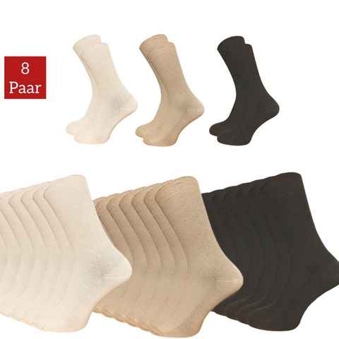 NERS Diabetikersocken Gesundheitssocken für Damen und Herren mit hohem Baumwollanteil (Box, 8-Paar) ohne drückende Naht, mit atmungsaktiver Baumwolle