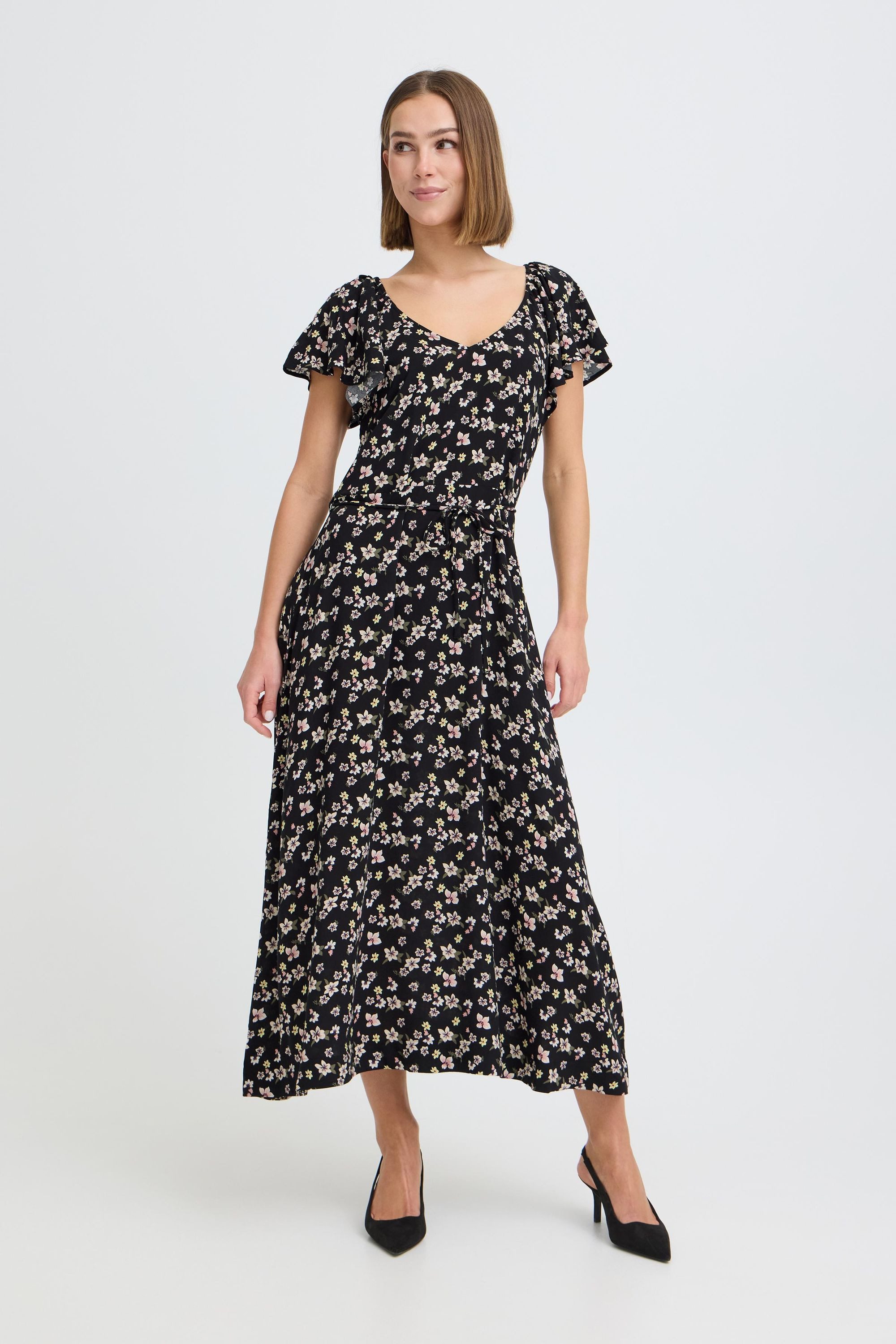 OXMO Midikleid OXNIlla Fließendes Midi-Kleid
