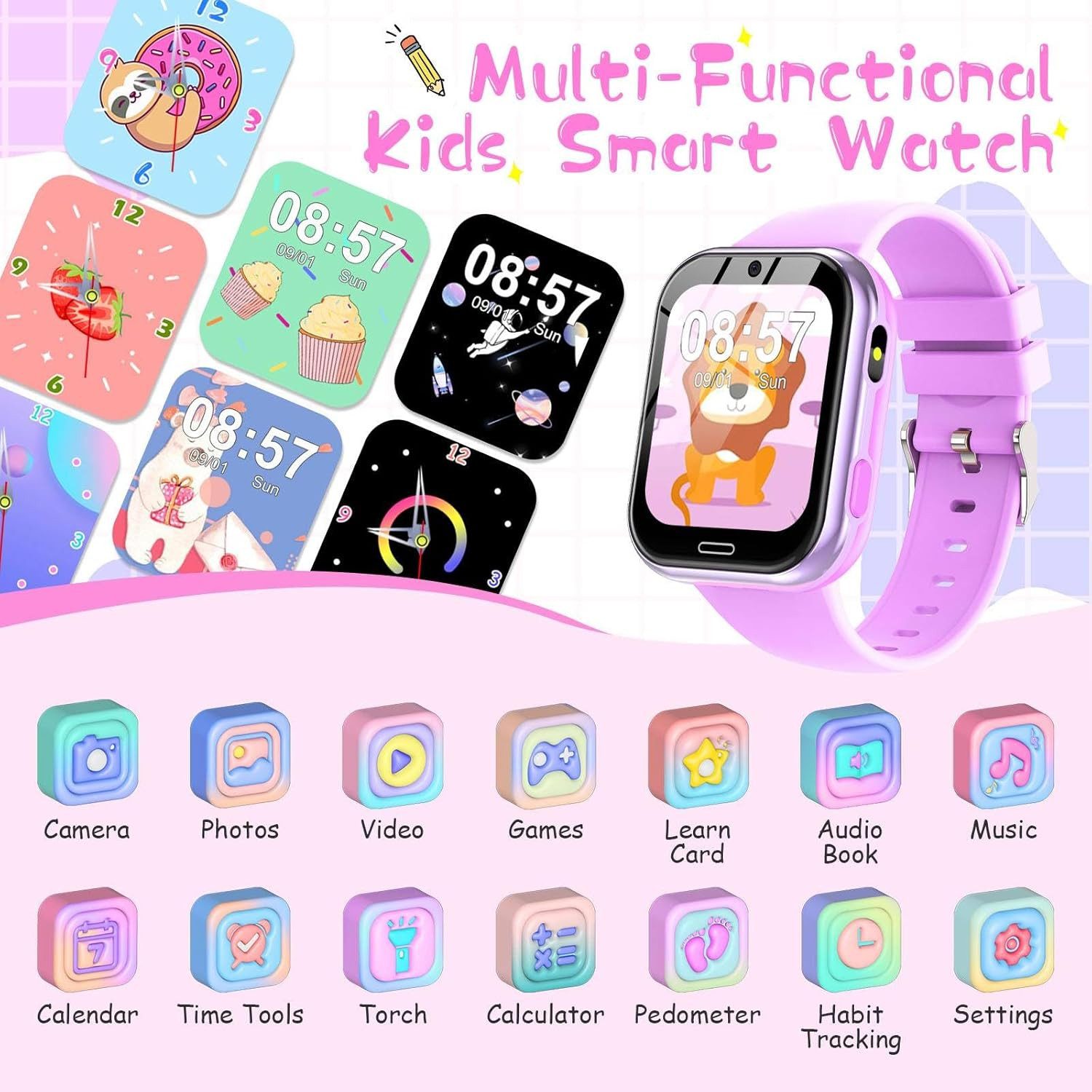 CATGIFF X53 Smartwatch (2,5 cm, sim-karte), KINDER SMARTWATCH