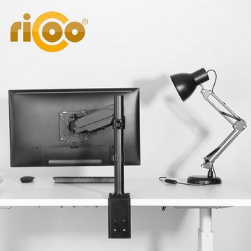 RICOO TS9511 Monitor-Halterung, (bis 32 Zoll, Tischhalterung Monitorständer Gasfeder Tisch Bildschirm schwenkbar)