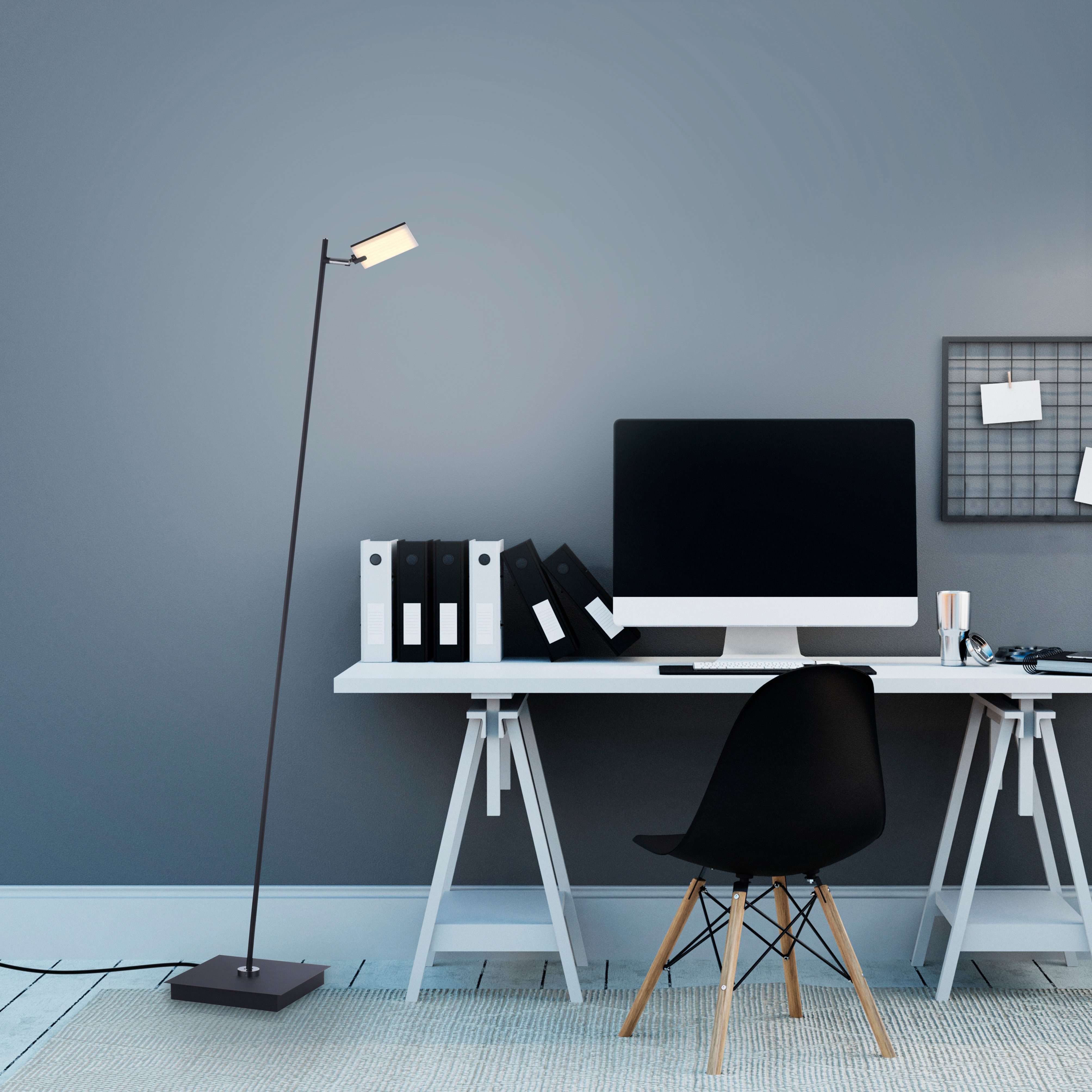 Neuhaus PURE LED Stehlampe PURE Mira, CCT - über Fernbedienung, LED fest integriert, warmweiß - kaltweiß, Dimmbar, CCT, Fußschalter, Fernbedienung, drehbar