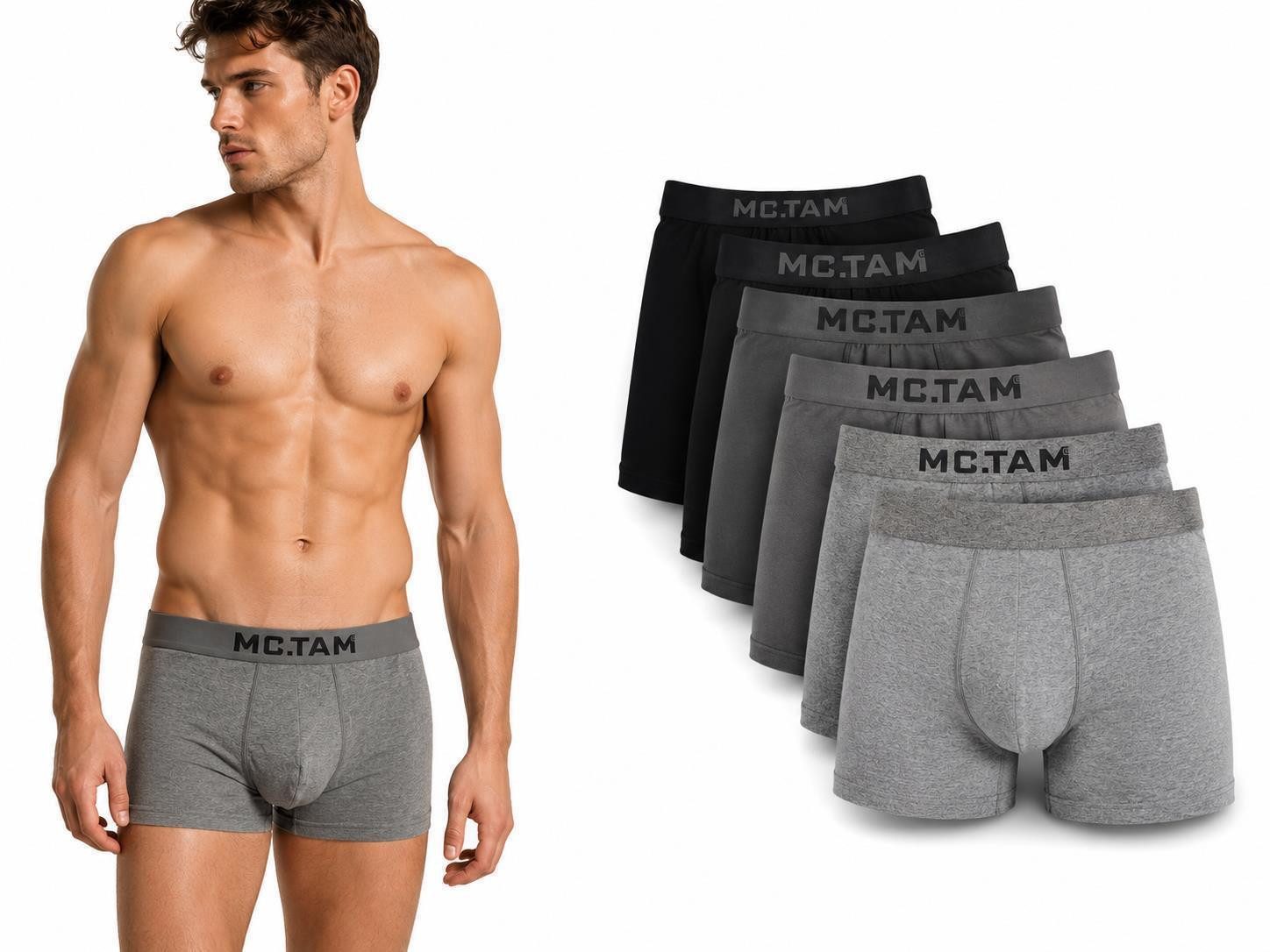 EloModa Boxershorts Boxershorts Herren 6er Pack Baumwolle Stretch – ohne Innenetikett – (6-St) ohne Innenetikett – bequemer Komfortbund – atmungsaktiv – Bild 3 von 4