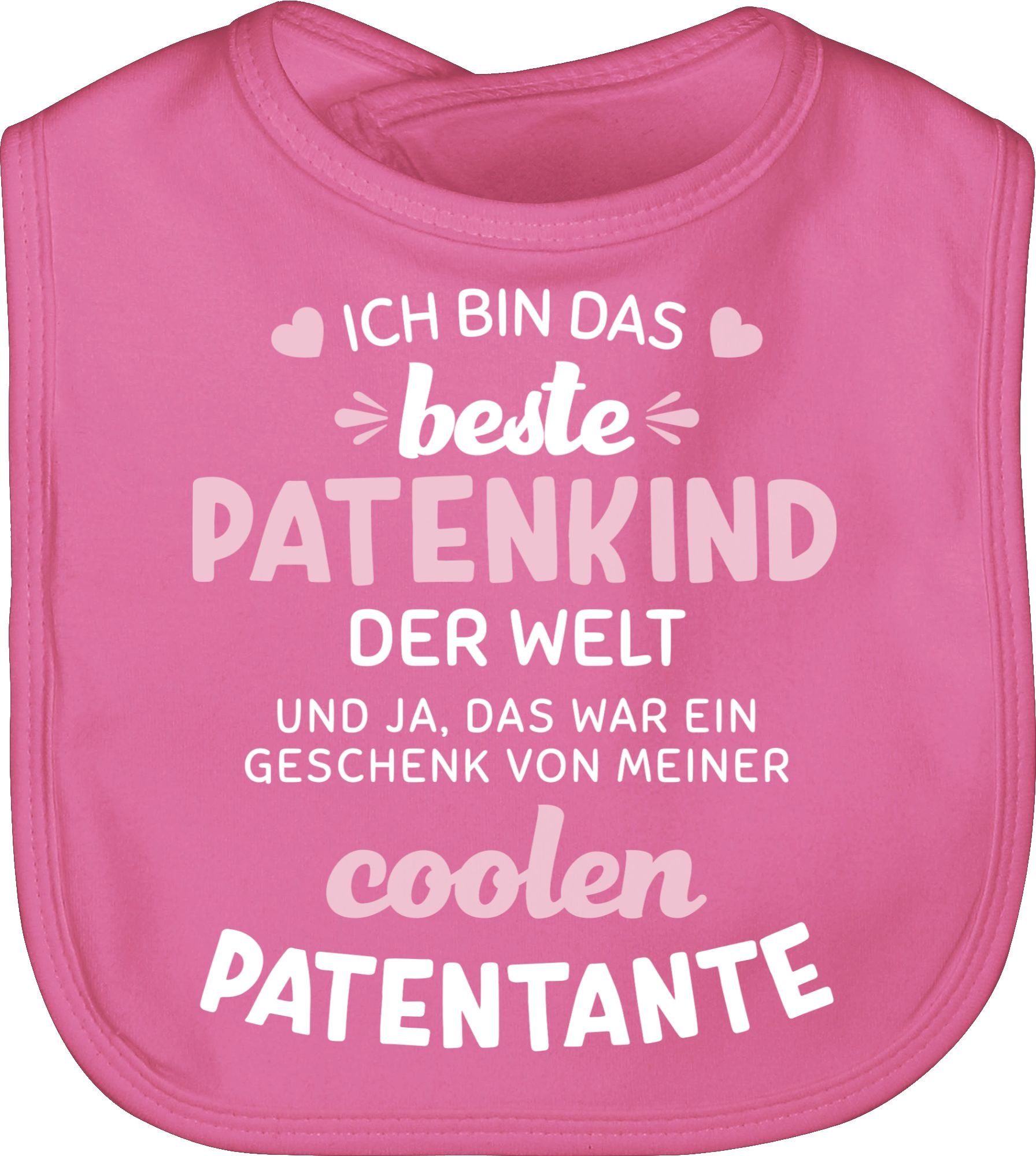 beste 2 Welt weiß/rosa, Baby Patenkind Patentante Lätzchen Shirtracer das der Pink Ich bin