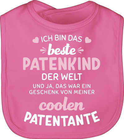 Shirtracer Lätzchen Ich bin das beste Patenkind der Welt weiß/rosa, Patentante