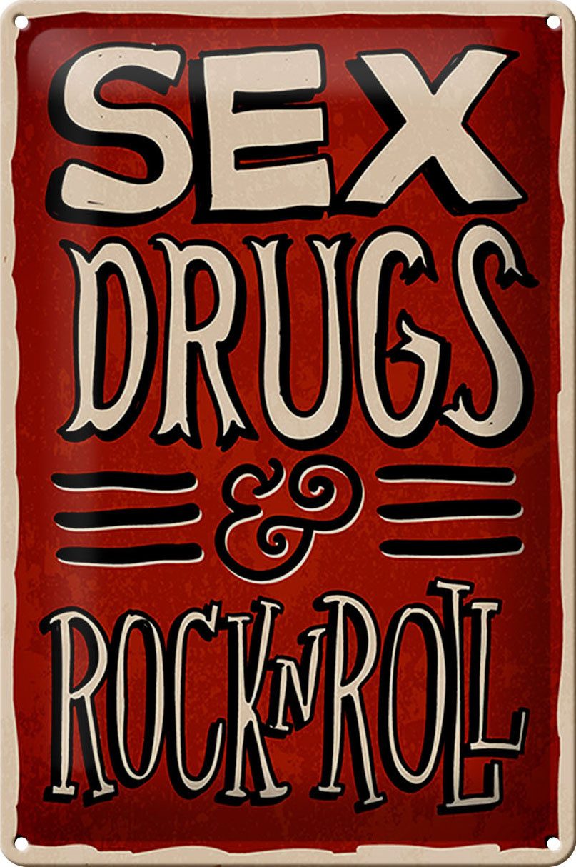 Hebold Metallschild Schild Blech Spruch 20x30cm -Made in Germany- Sex drugs Rock n Roll