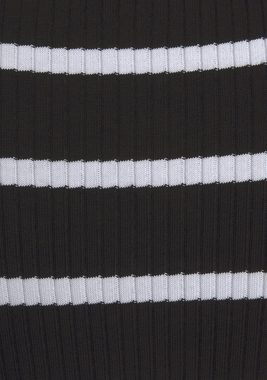 LASCANA Shirtkleid mit gerippter Struktur und Streifen, Sommerkleid aus Baumwolle