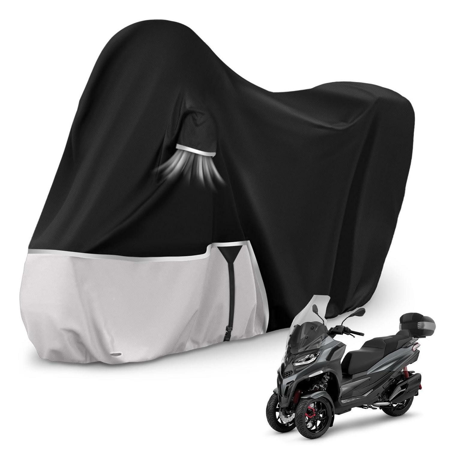 LuxusKollektion Winterschutzhaube Motorradabdeckung Wasserdicht Winterfest 420D Mp3 Mit Kofferraum