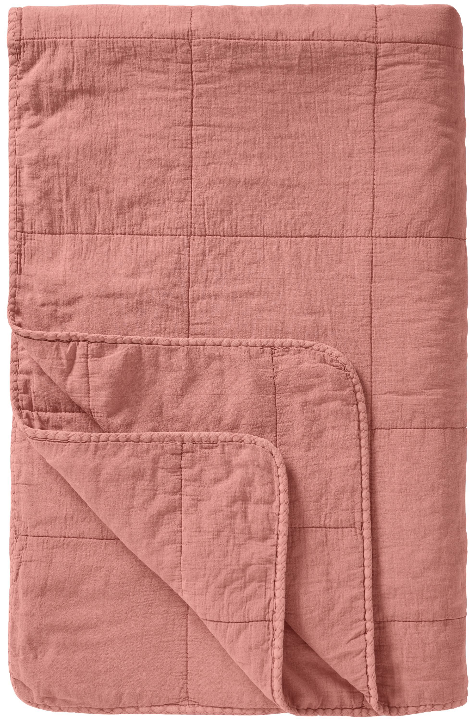 Ib Laursen Tagesdecke Ib Laursen - Decke Quilt Tagesdecke 180x130cm Vintage Melone Rot