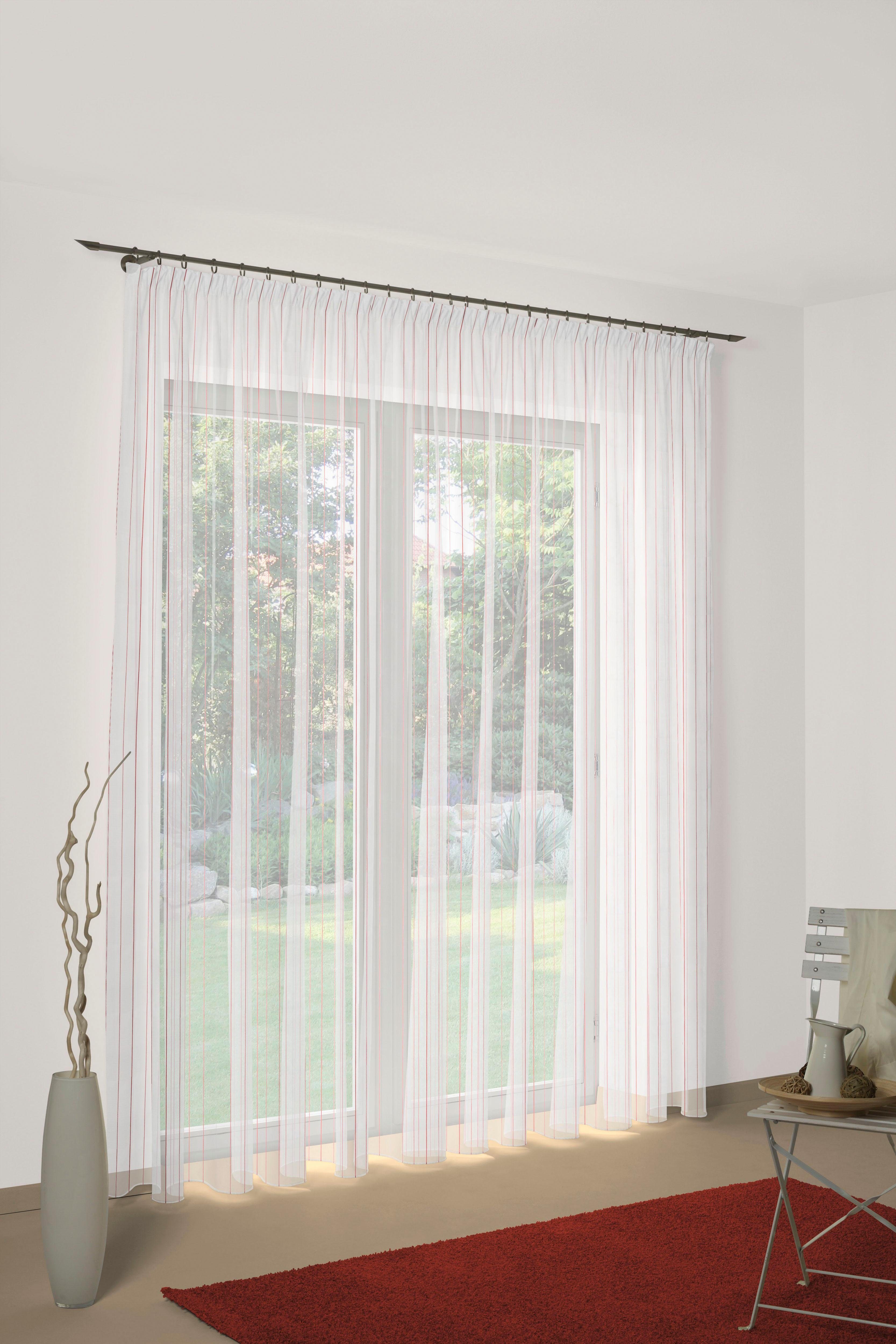 Wirth Gardine 7227 (1 St), Faltenband, halbtransparent, Store - Faltenband 1:3