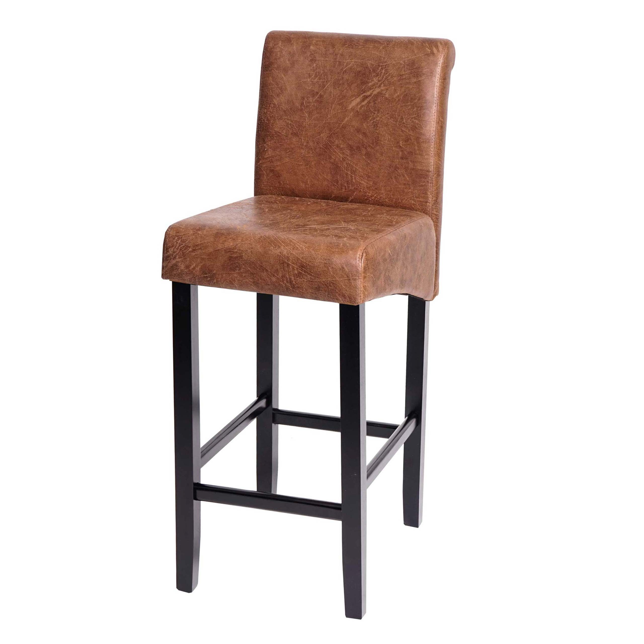 PROREGAL® Barhocker gepolstert mit Lehne, Sitzhöhe 75cm, Farbe, Beinfarbe, Bezugsmaterial (1 St), Stabil, bequem und hochwertig, ein echter Hingucker