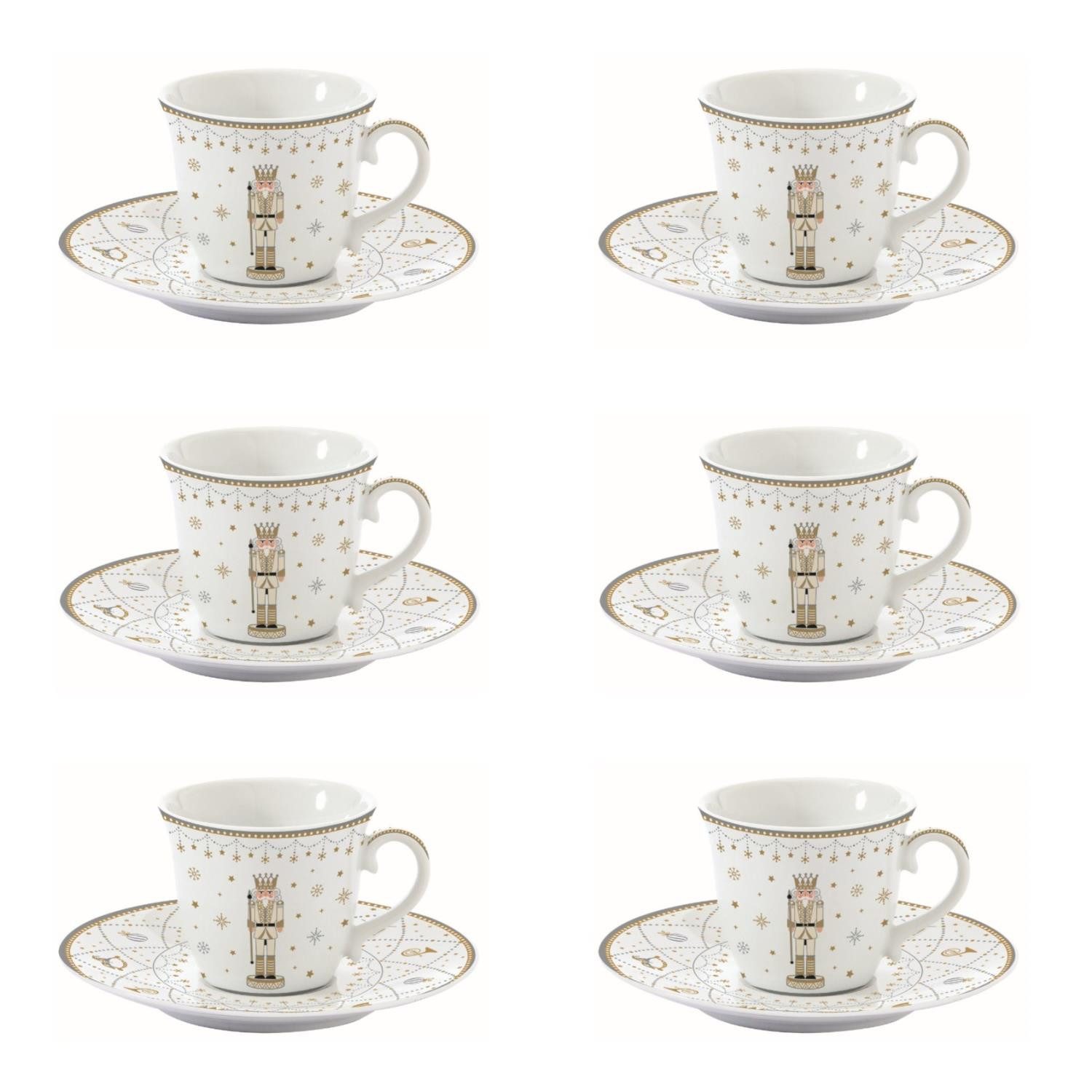 EasyLife Tasse Royal Nutcracker, Porzellan, Handwäsche empfohlen, Weiß, Nussknacker, H: 7.5cm