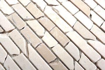 Mosani Mosaikfliesen Mosaik Marmor Naturstein Verbund cremeweiß Küche