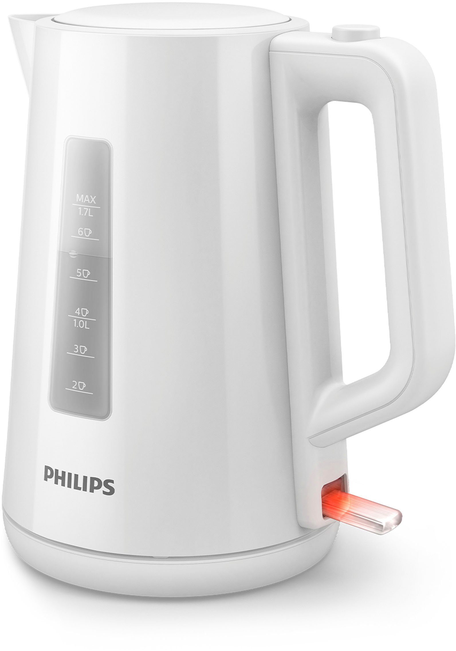 Philips Wasserkocher HD9318/00 Serie 3000, 1,7 l, 2200 W, Trockengehschutz
