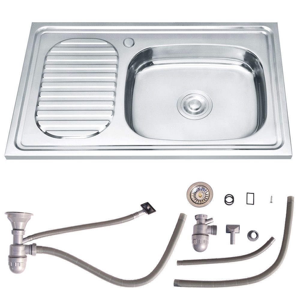 Melko Küchenspüle Edelstahlspüle Einbauspüle Spülbecken 80CM Edelstahl Küch günstig online kaufen