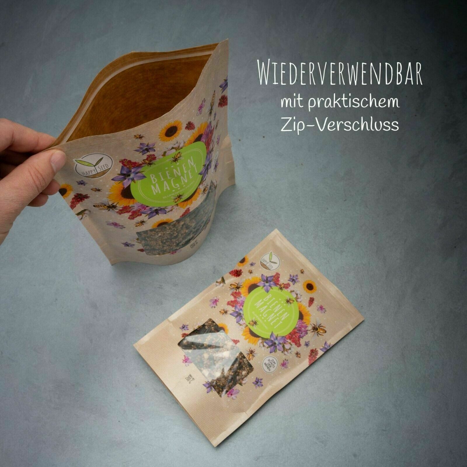 HappySeed Blumensamen Blumenwiese Samen für eine bunte Bienenweide - Farben. Wildblumensamen, 0.1 kg, Bienenfreundlich