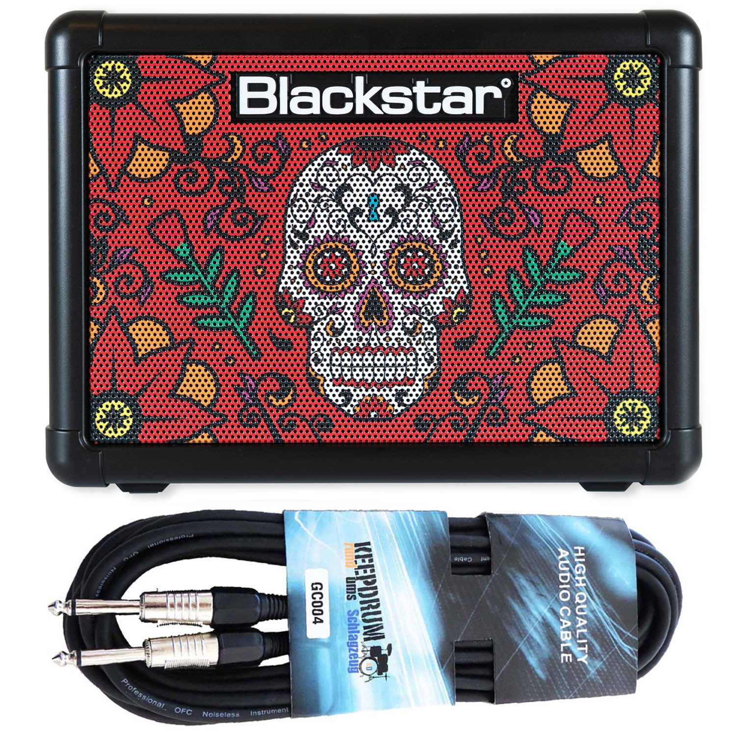 Blackstar Blackstar Gitarren-Verstärker Fly 3 Sugar Skull II mit Klinkenkabel Verstärker (Anzahl Kanäle: 1, 3 W, Vorteils-Set mit Klinkenkabel)