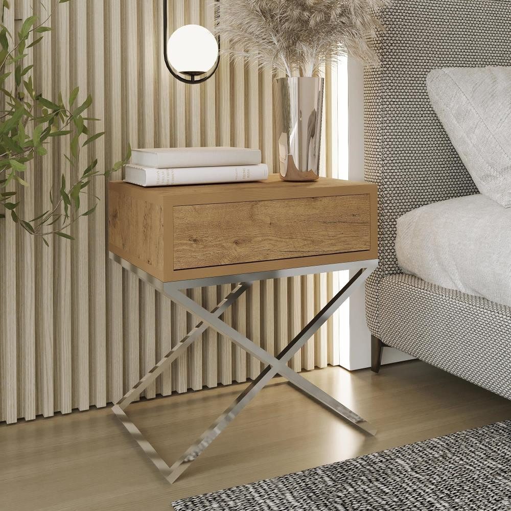 Beautysofa Nachttisch Max (inkl. Schublade, x-förmigen günstig online kaufen