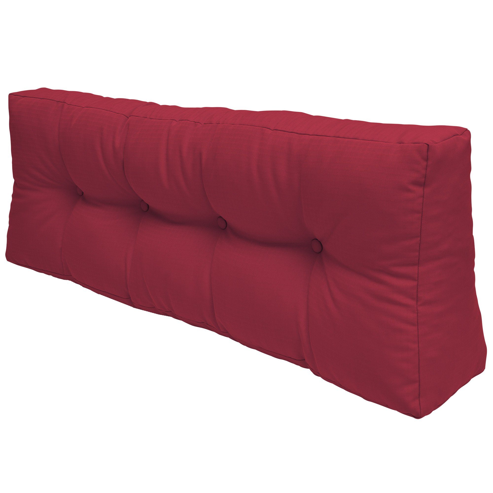 Beautissu Palettenkissen Palettenkissen Outdoor Rückenkissen ECO Elements, 120x40cm, Rot, Palettenmöbel Balkon Palettenpolster Garten Lounge Kissen