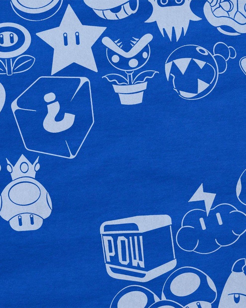Herren Items blau T-Shirt Print-Shirt world Mario style3 konsole videospiel super level
