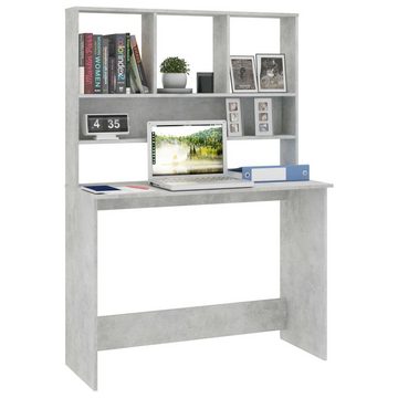 vidaXL Schreibtisch Schreibtisch mit Regalen Betongrau 110x45x157 cm Holzwerkstoff