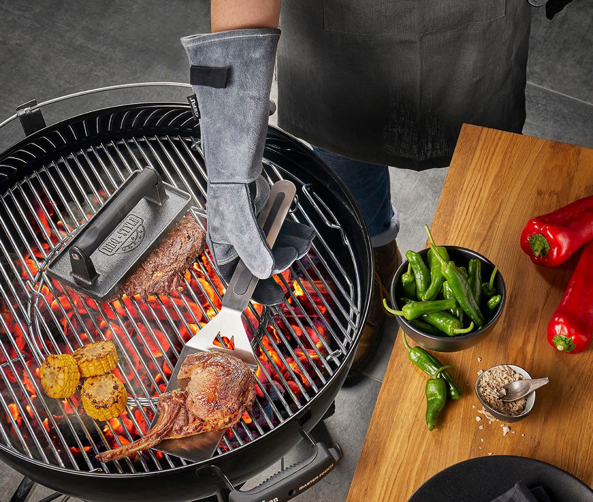 GEFU Grillhandschuhe BBQ, (Set, 2-tlg), atmungsaktiv & komfortabel, Velours günstig online kaufen