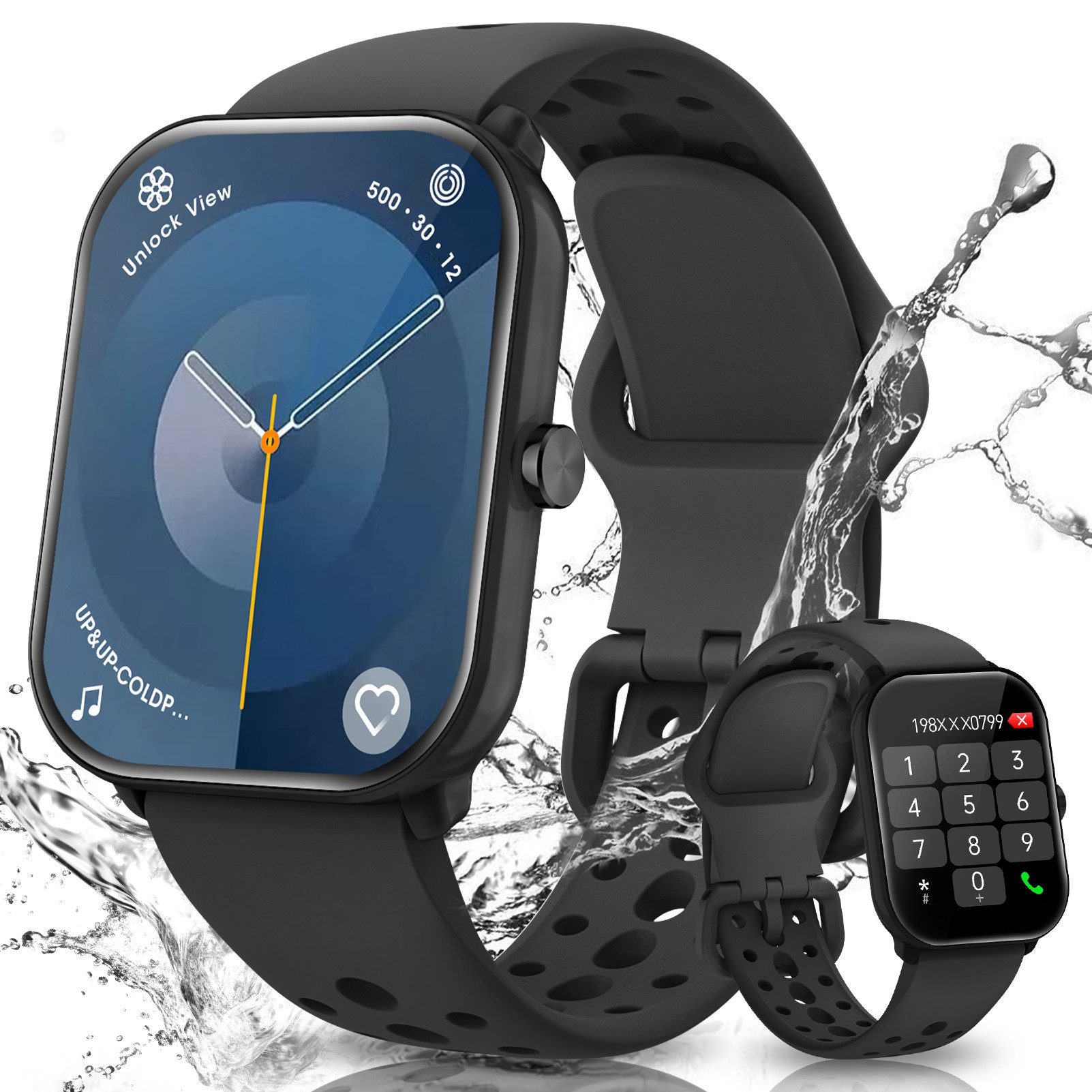 2025 Neueste 2,01'' Smartwatch Herren Damen mit Bluetooth-Anruf Smartwatch