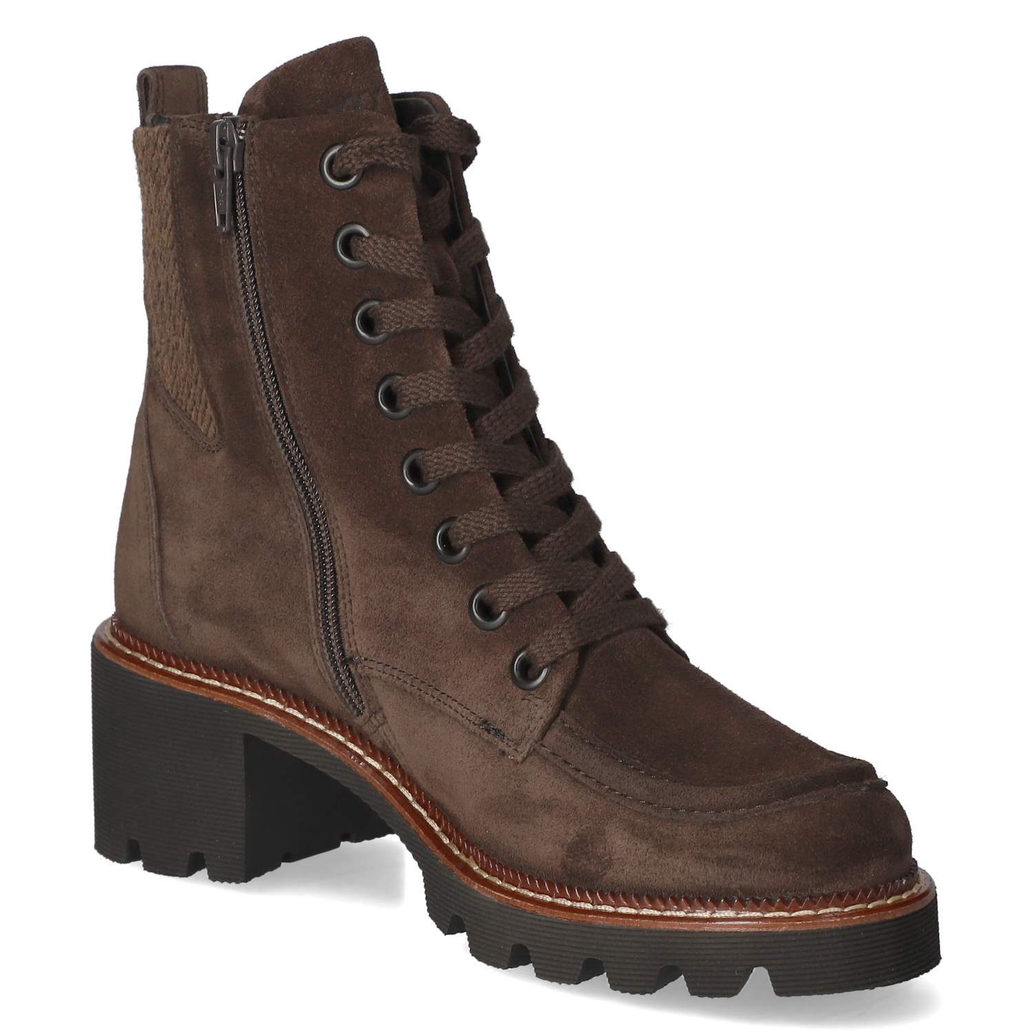 Paul Green Paul Green 8269-01 Damen Leder & Textil braun Schnürstiefel