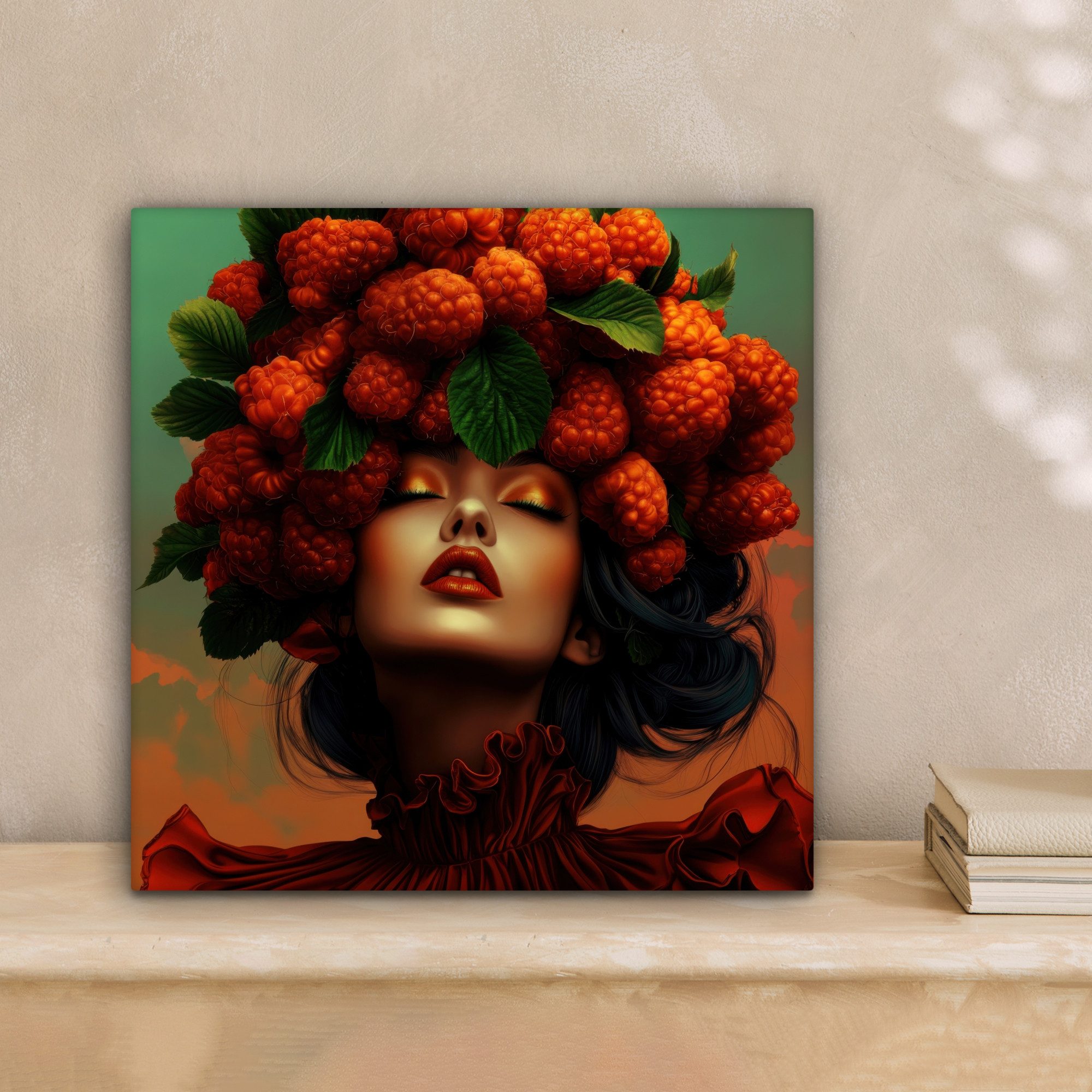 OneMillionCanvasses® Leinwandbild Frau - Himbeeren - günstig online kaufen