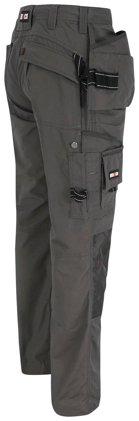 Herock Arbeitshose Hose (inkl. robust, Wasserabweisend, grau Dagan Nageltaschen) Taschen 11