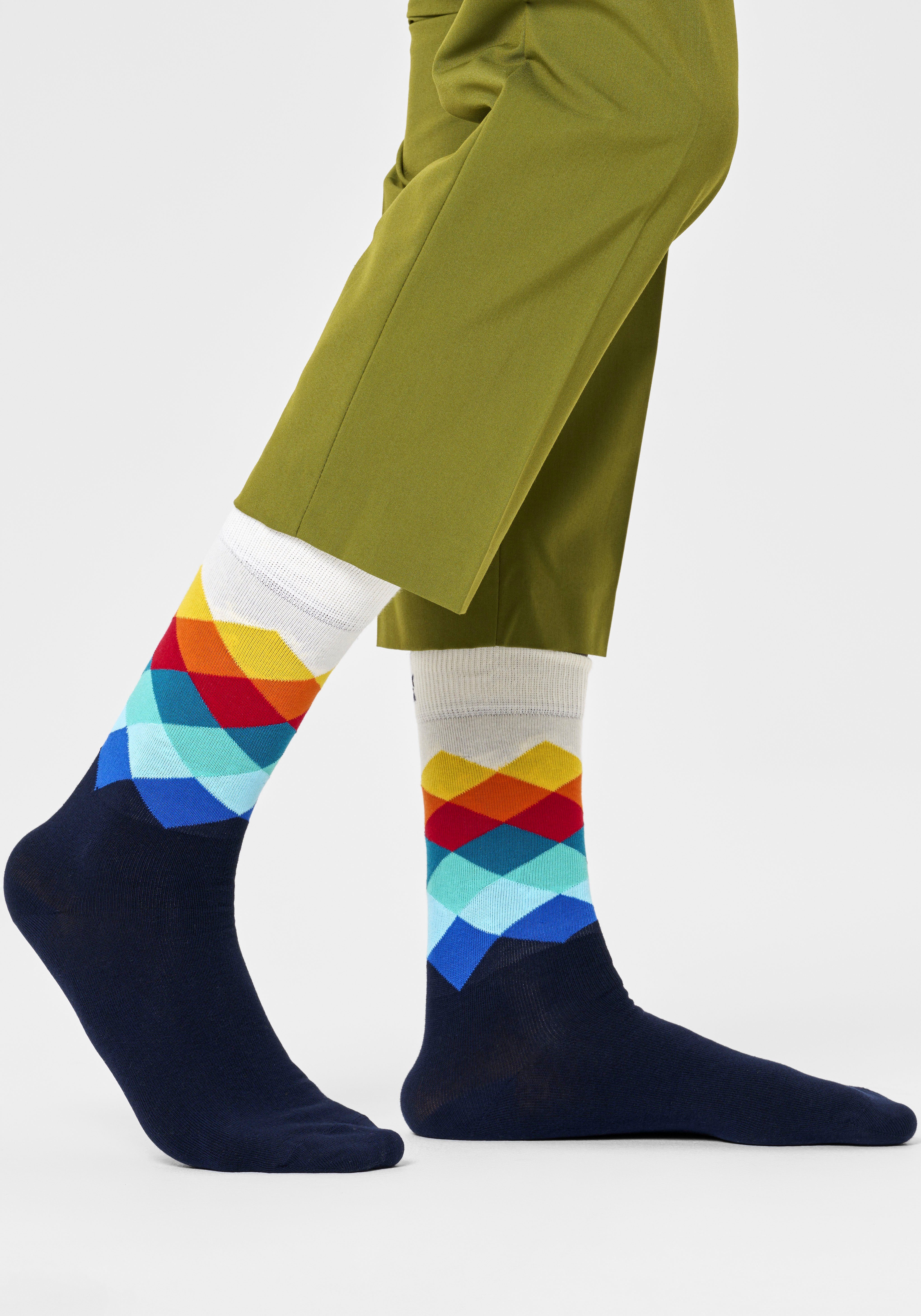 Happy Socks Socken (3-Paar) Big Dot & Diamond Socks & Strip Faded