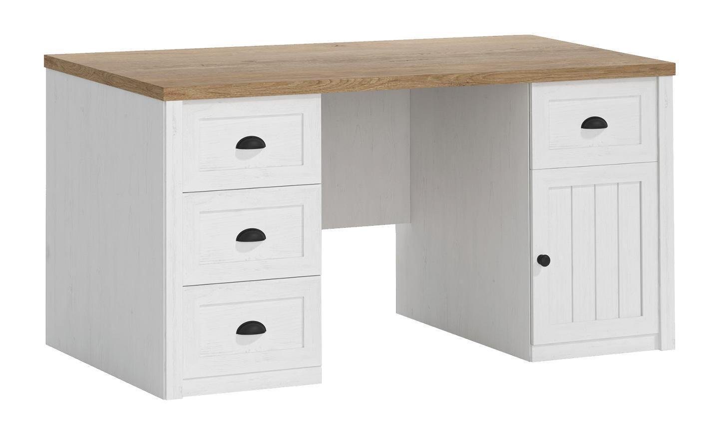 Schreibtisch Massiver Schreibtisch, Holz Tisch Landhaus JVmoebel Holztisch Büromöbel