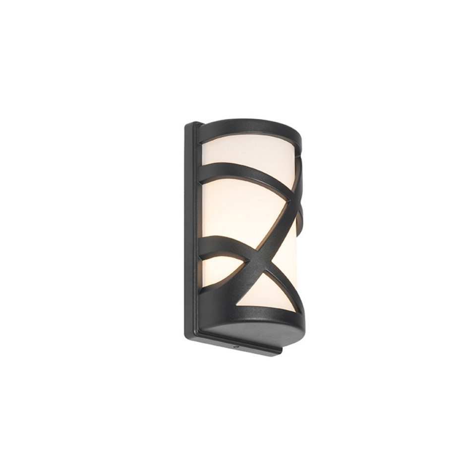 Qazqa Außen-Wandleuchte Suzie, ohne Leuchtmittel, Warmweiß, QAZQA Außen Wand­leuchte, e27, Schwarz, Aluminium, Modern