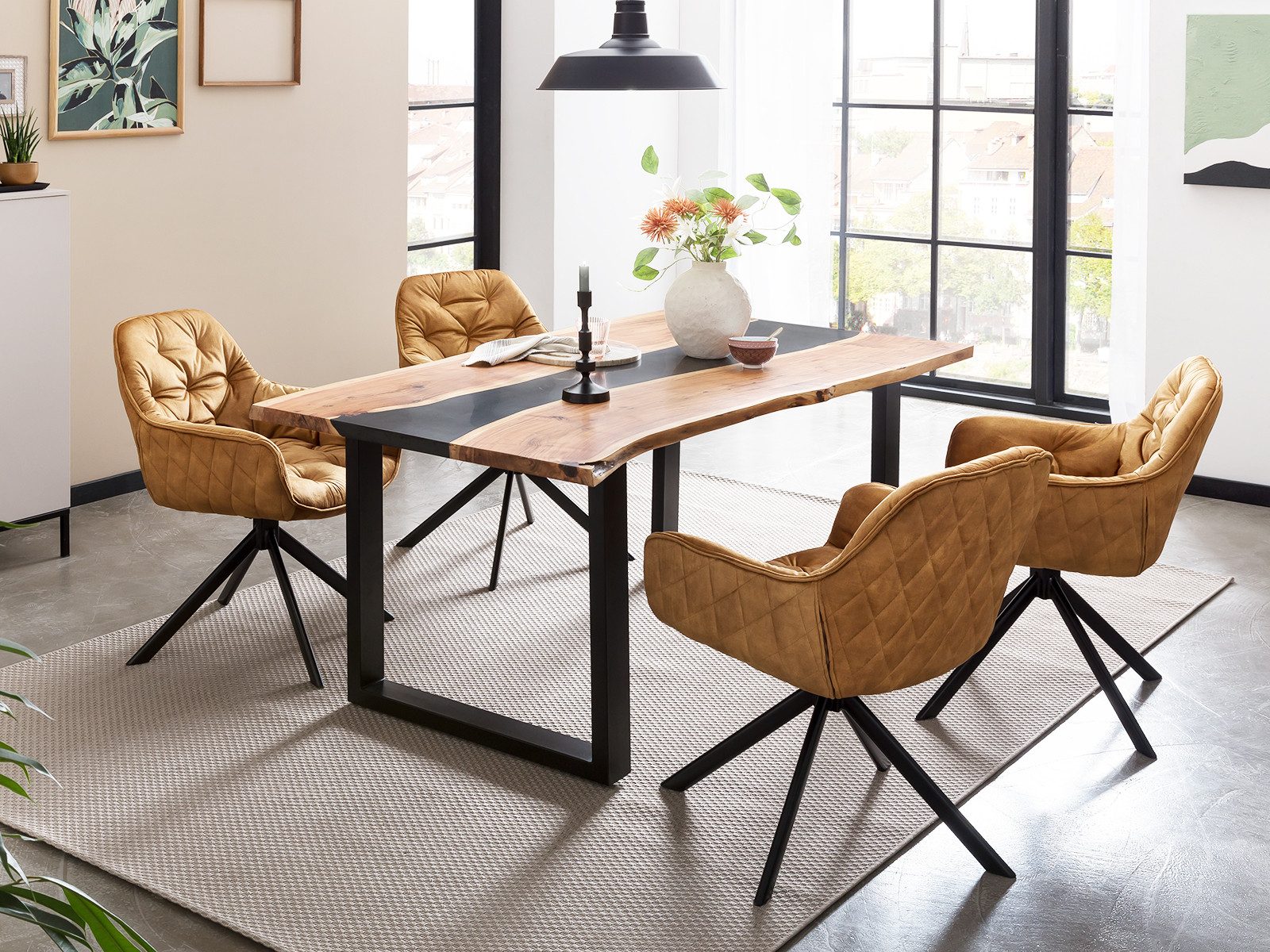 massivum Esstisch Black River Holztisch mit Epoxitharz (1-St) günstig online kaufen