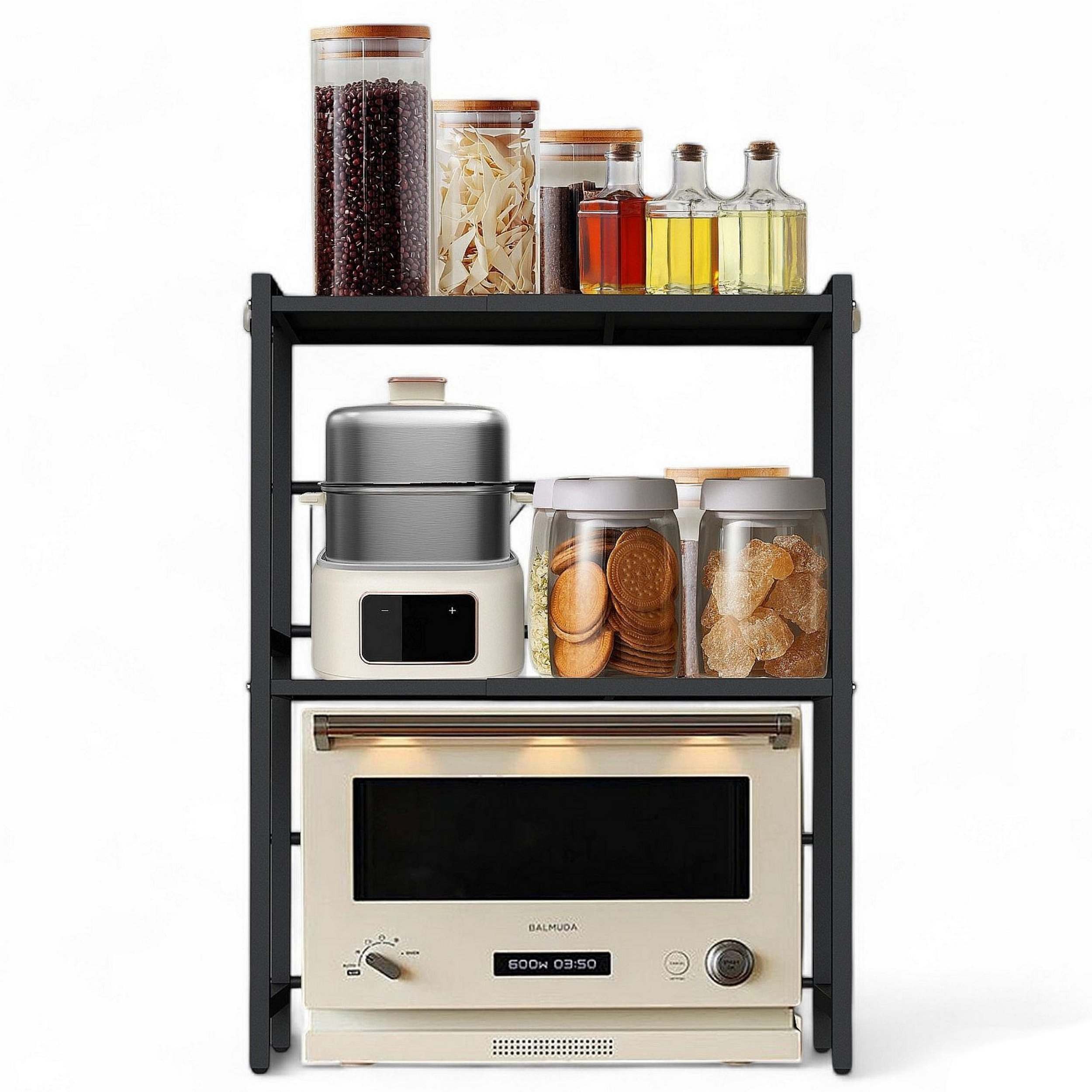 DanDiBo Küchenregal Erweiterbar für Arbeitsplatte Schwarz Stehend 3 Stufig günstig online kaufen