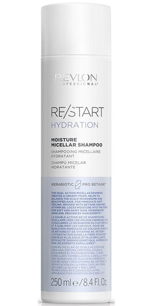REVLON PROFESSIONAL Haarshampoo Re/Start HYDRATION Moisture Micellar Shampoo 250 ml, Bringt Glanz und spendet Feuchtigkeit für normales bis trockenes Haar.