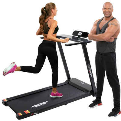 Miweba Sports Laufband HT500 - bis 14 km/h – ultra leise - klappbar (Treadmill, Heimtrainer, 12 Laufprogramme, Handy/-Tablethalter, Pulssensor), elektrisches Laufband für zuhause klappbar leise