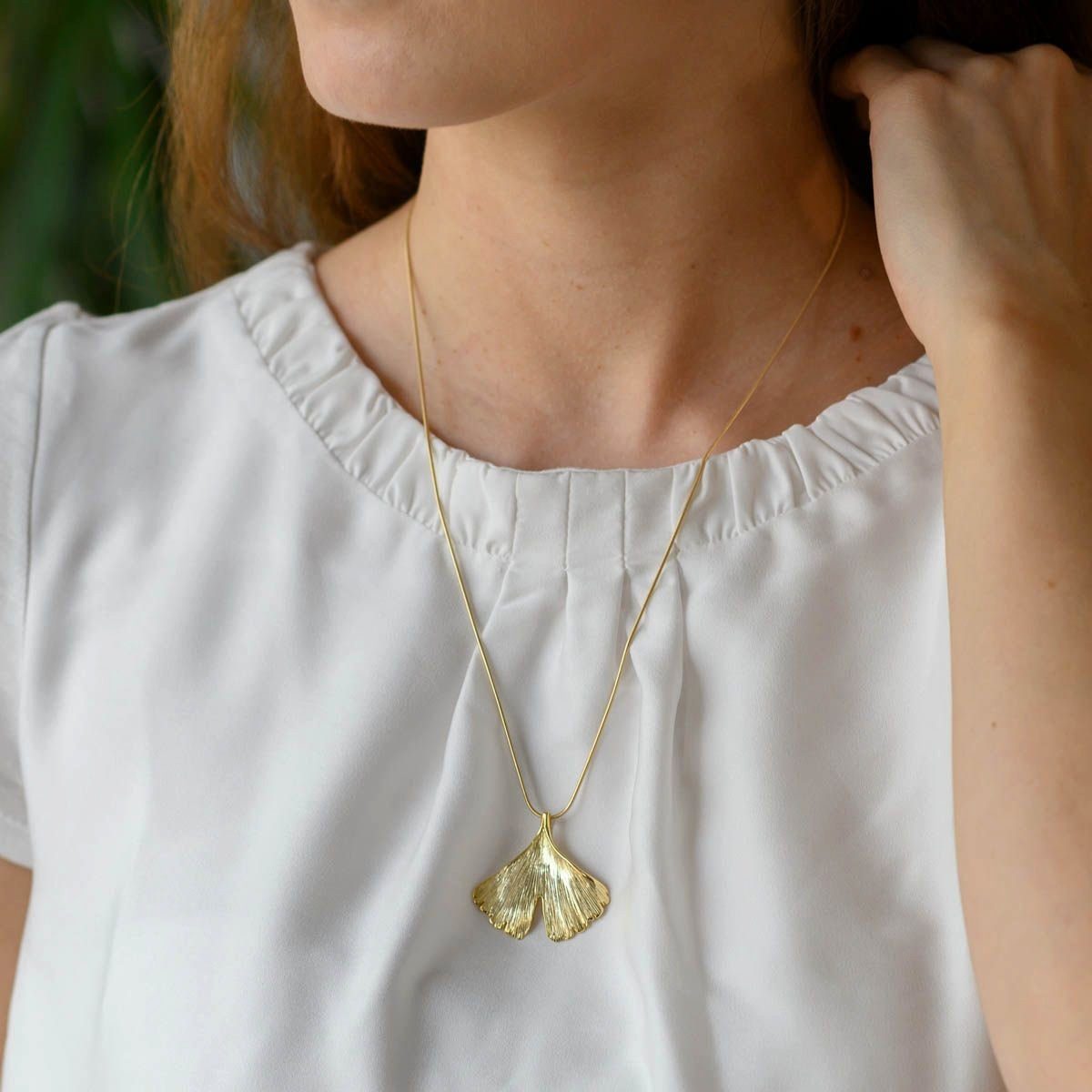 Materia Kettenanhänger Ginkgo / Ginkgoblatt Gold KA-277, Sterlingsilber, ve günstig online kaufen