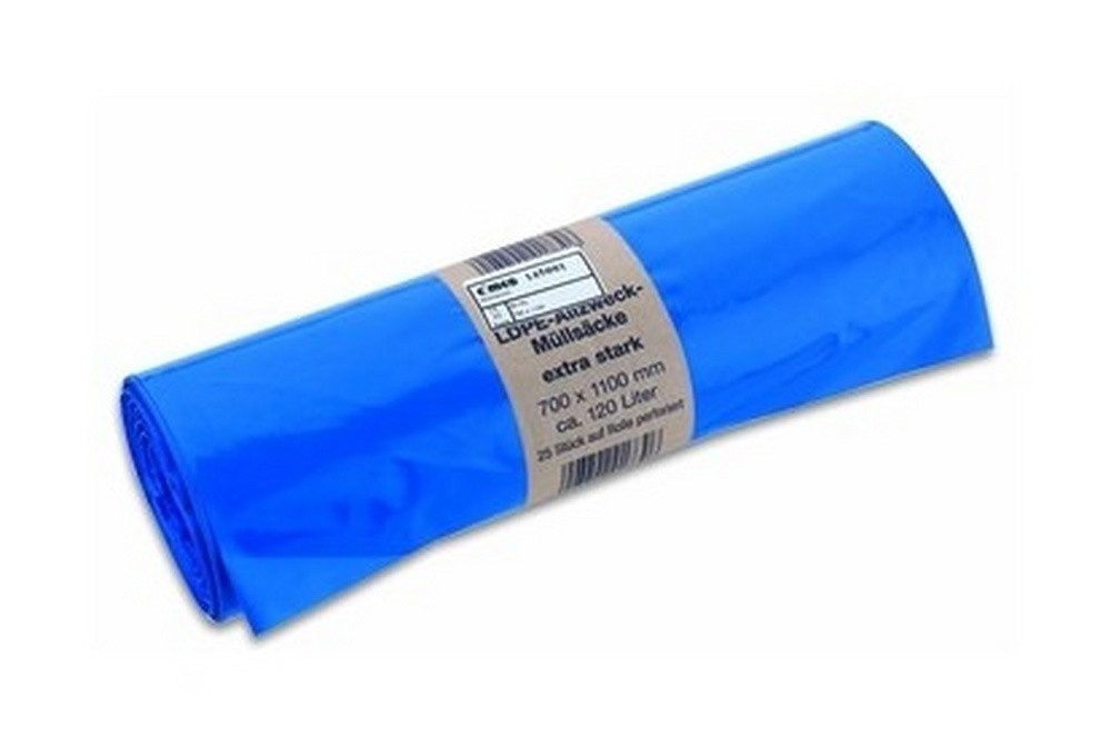 Cimco Müllbeutel, Abfallsack 700 x 1100 120l, PE-LD, 25Stk./Rolle